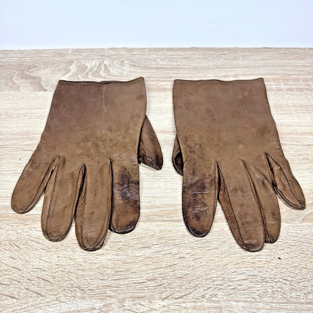 Gates Leather Gloves Mens Large Brown Suede Work Driving Gloves Distressed
